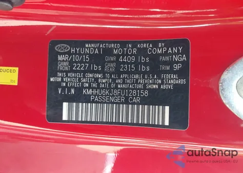 2015 Hyundai Genesis 3.8 Ultimate из США, поврежденный, VIN KMHHU6KJ8FU128158